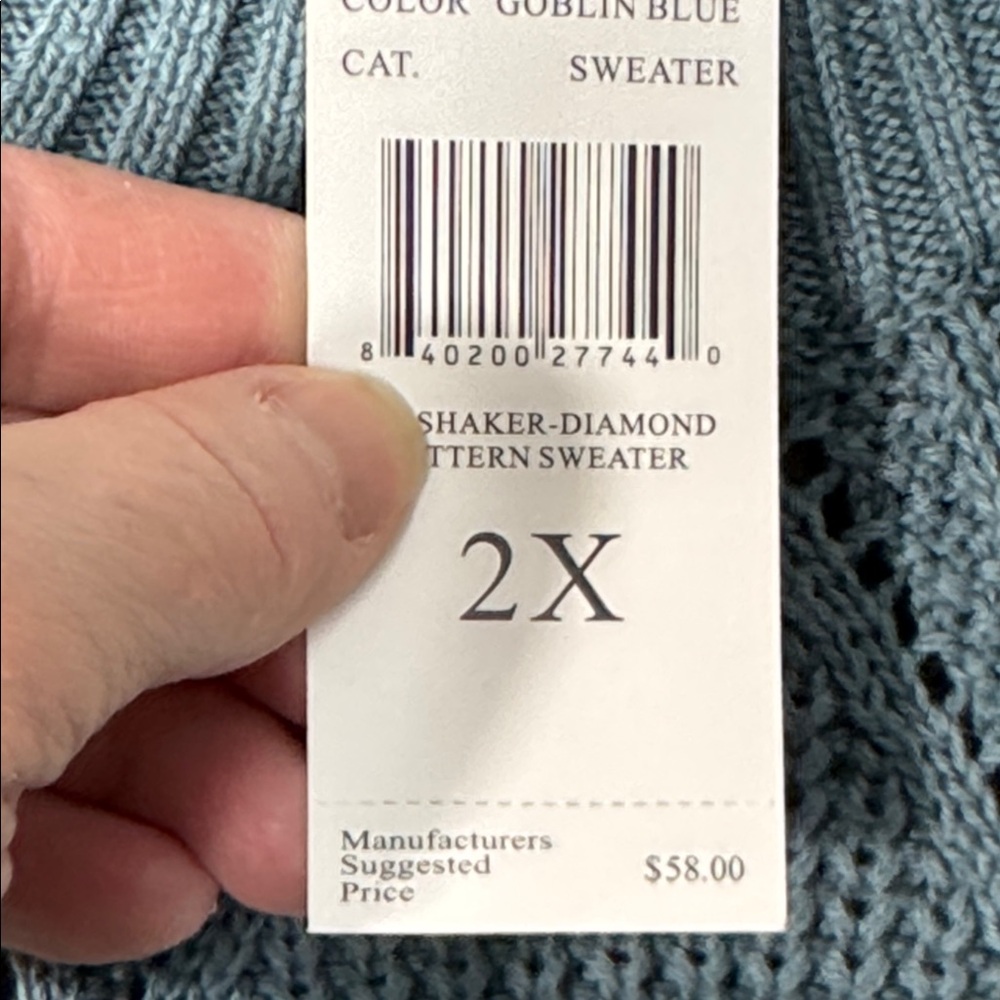 Architect Sweater Blue Cowl Neck Tunic Length in Size 1X & 2X NWT - Picture 10 of 14